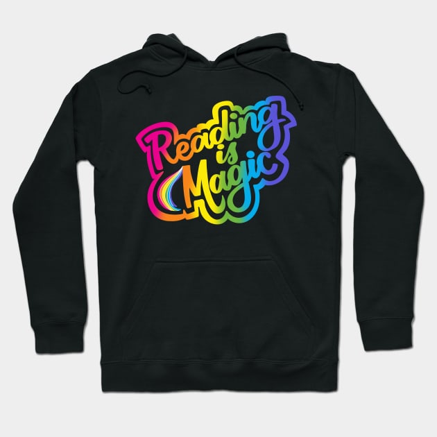 90s Rainbow Reading is Magic Hoodie by Thenerdlady